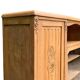Asymmetrical Art Deco glass-fronted Parisian wardrobe in raw oak, 1930.