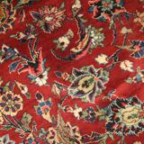 Tapis persan traditionnel fait à la main d’Ispahan en laine rouge vintage - 295x411cm