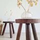 Antique wooden tripod stool - saddle