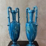 Paire de vase en porcelaine Bleue