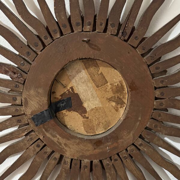 Miroir Soleil dit de Sorcière bois doré 20’s