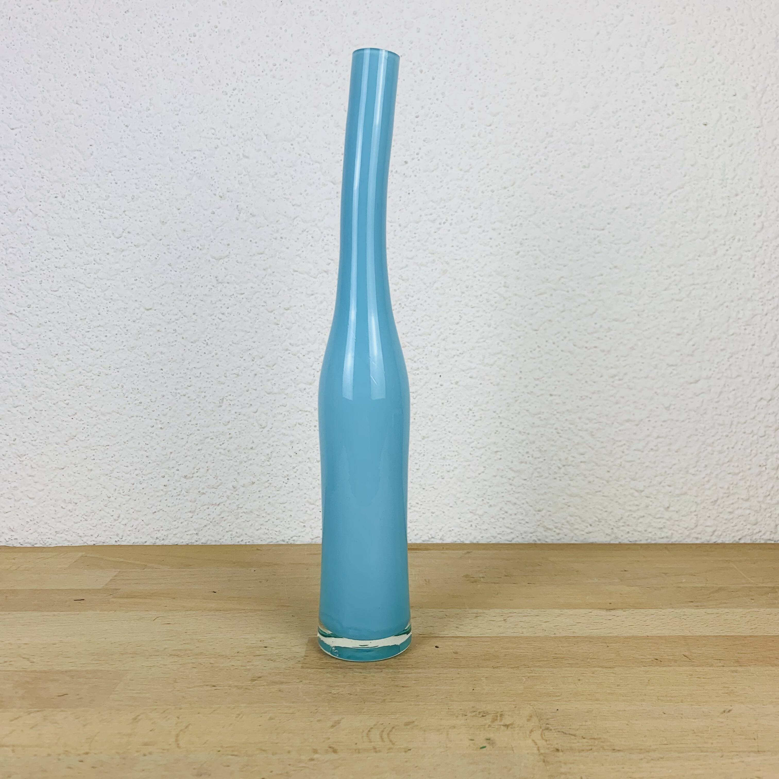 Blue glass vase