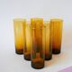 Lot de 6 verres ambrés Long Drink, 1970