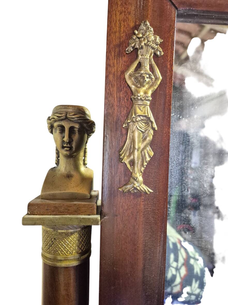 full-length mirror in mahogany Empire style