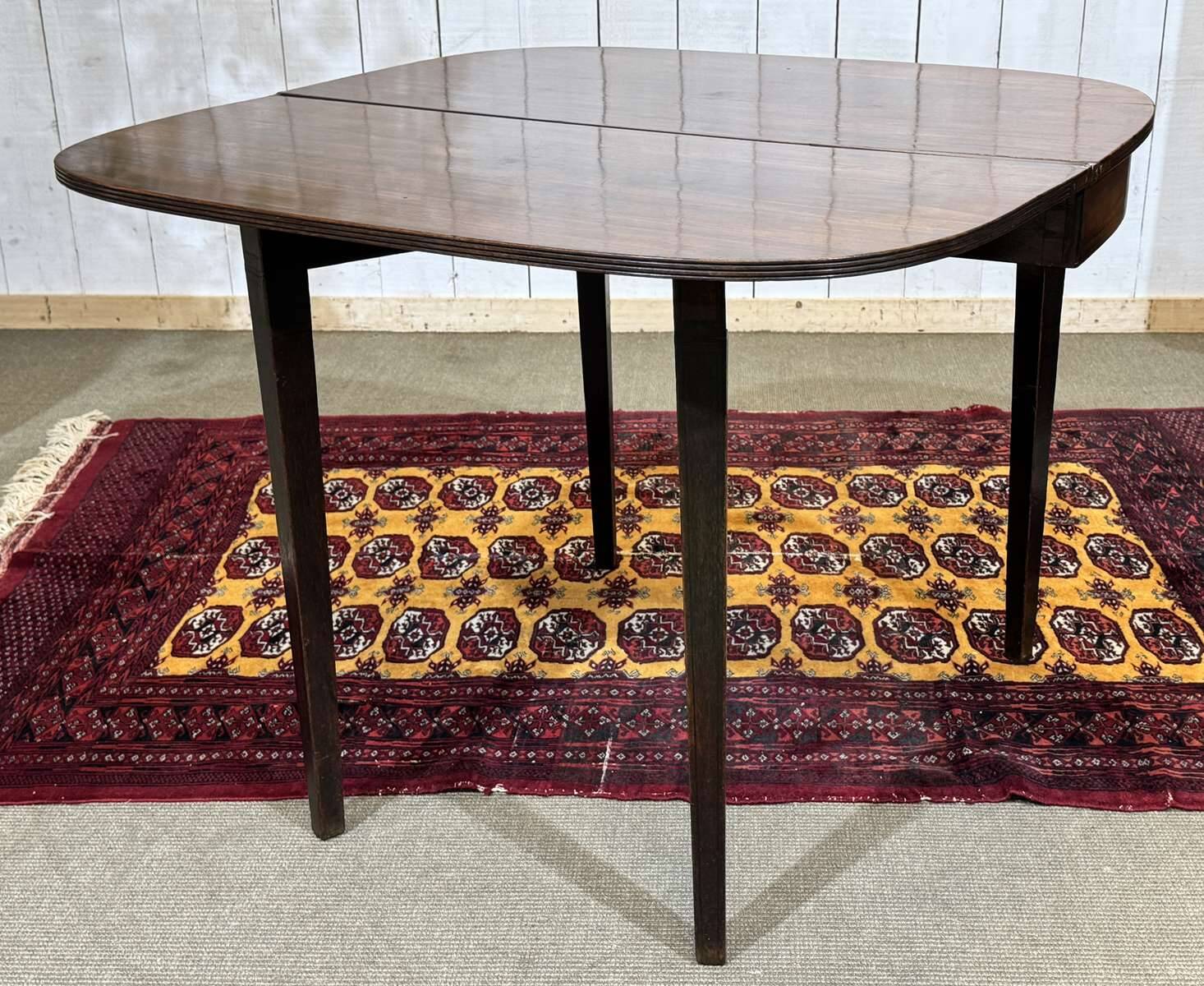 Table console demi lune anglaise en acajou 19ème