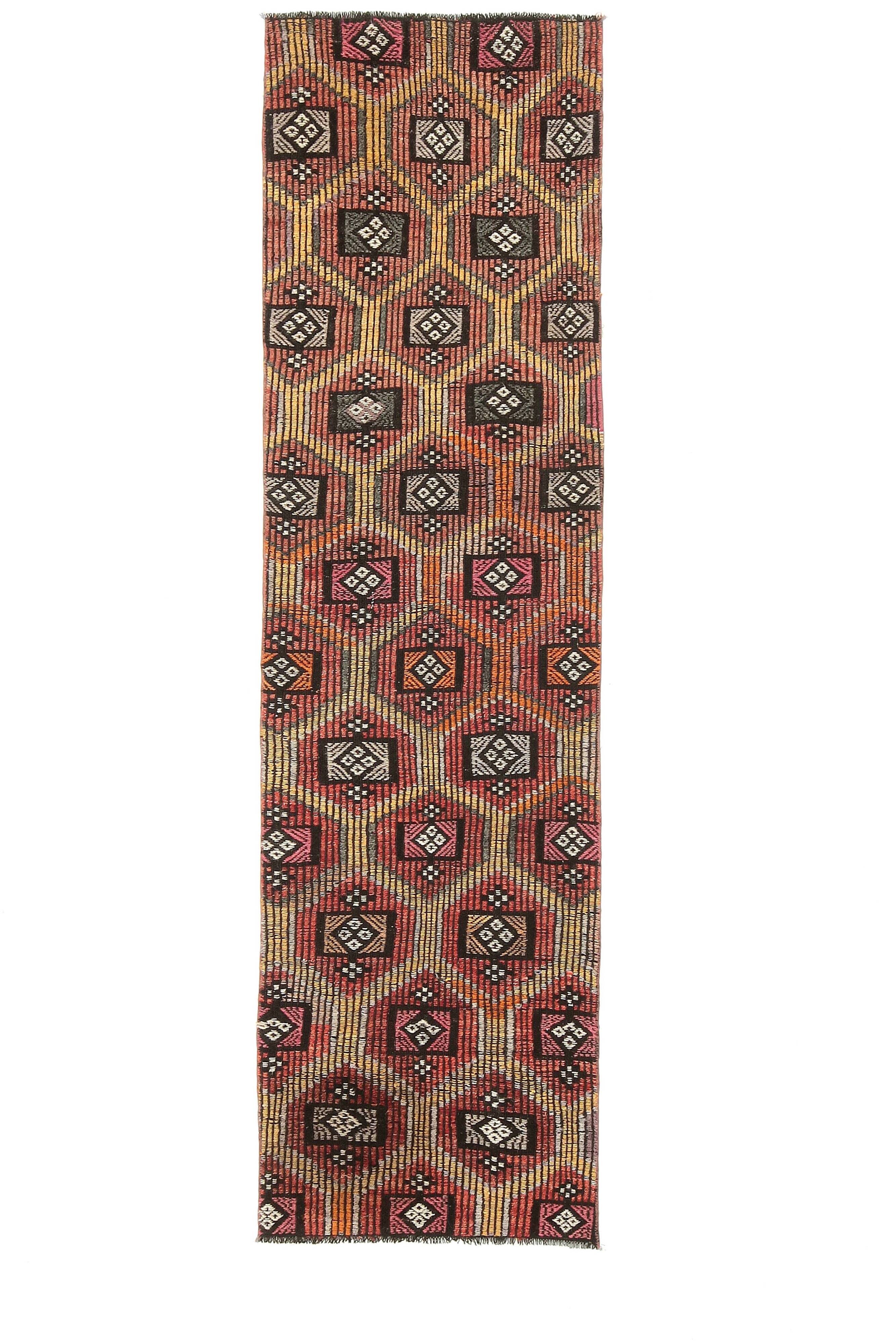 2x7 kilim handmade vintage distressed kilim runner, 61x214 cm