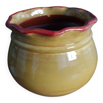 Planter, glazed terracotta flower pot, Provençal pottery