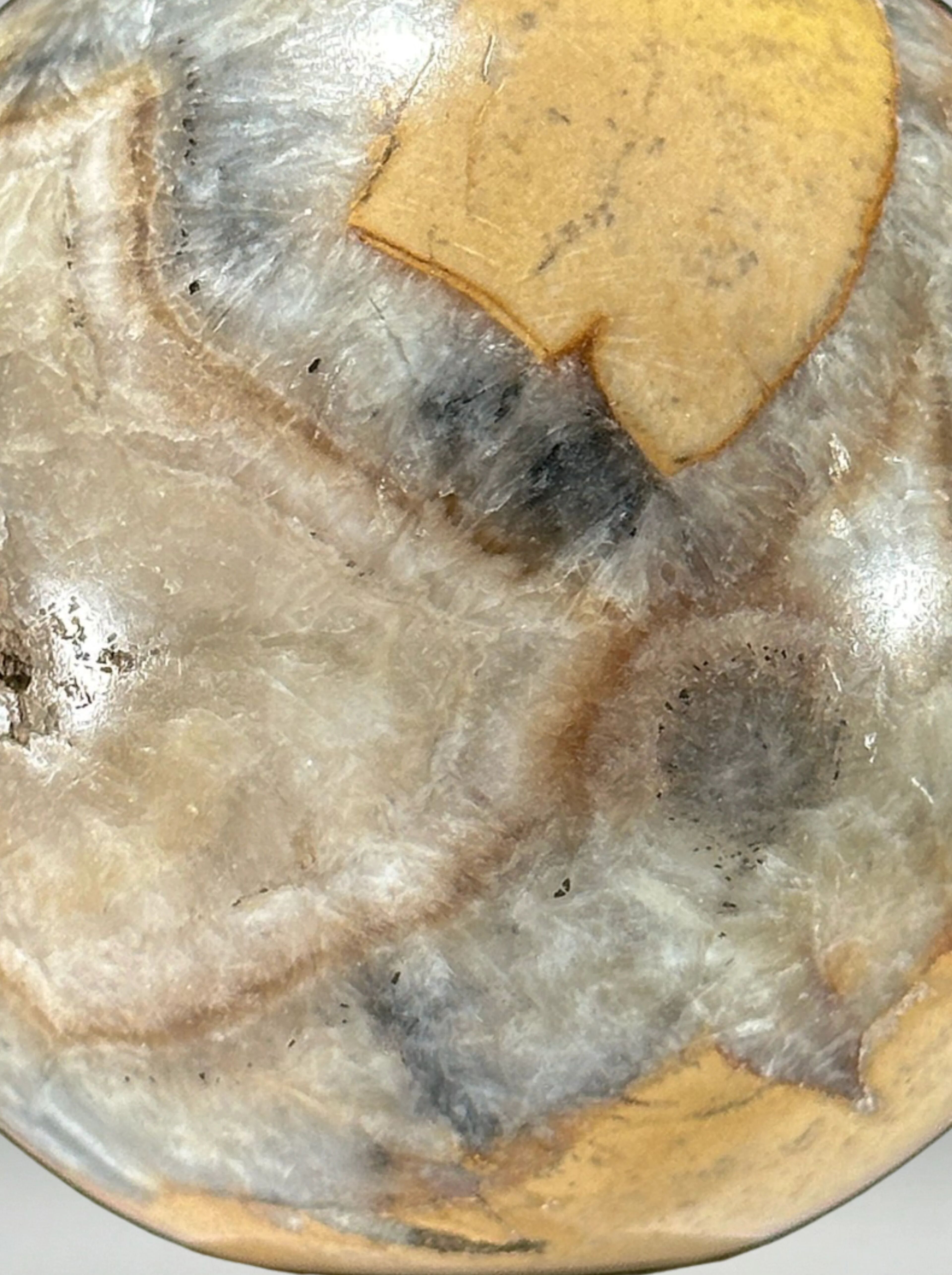 Pair of polished Maligano jasper spheres on bases – Mineral composition
