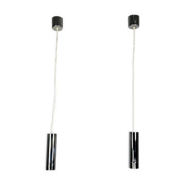 Stilux Milano, set of two chrome pendant lamps from 70s