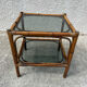 Small bamboo table and glass top