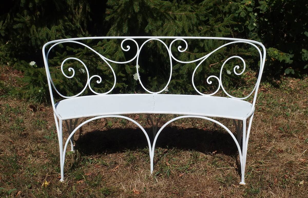 Wrought iron garden bench