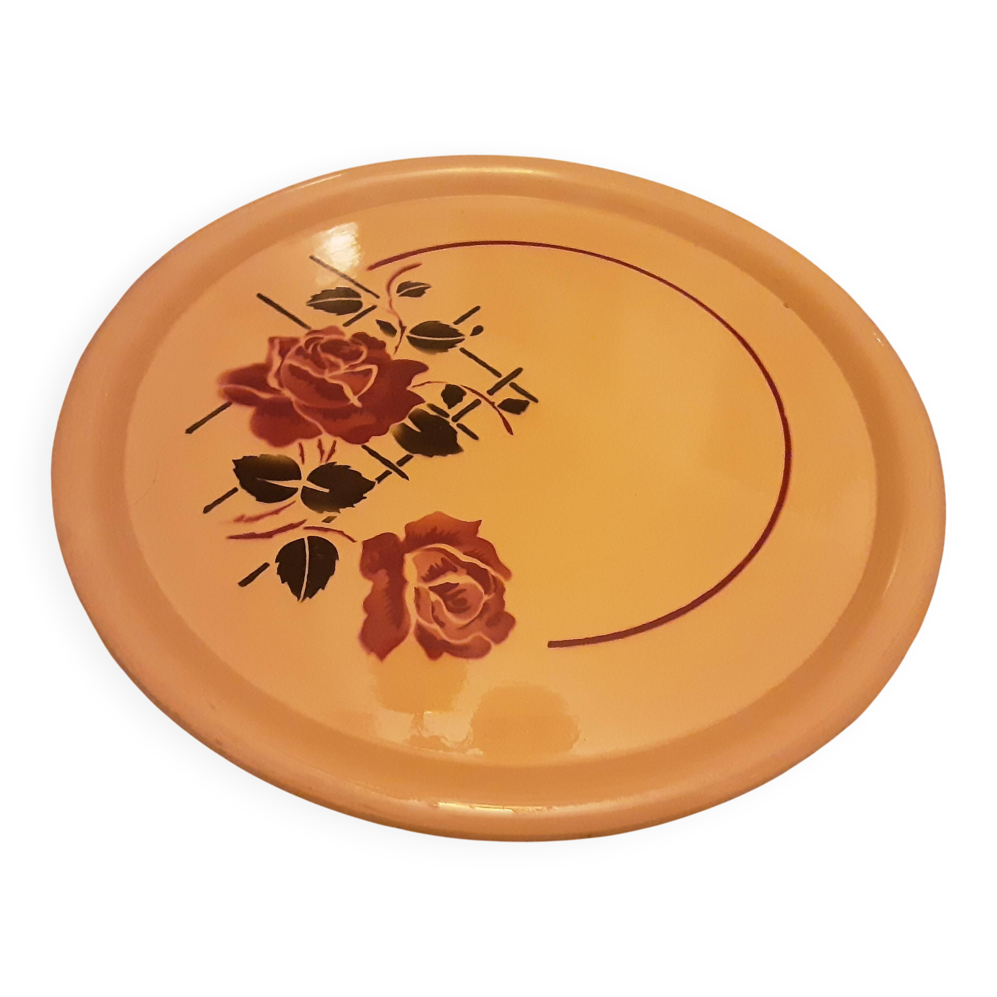 1940s floral earthenware dessert dish
