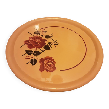 1940s floral earthenware dessert dish