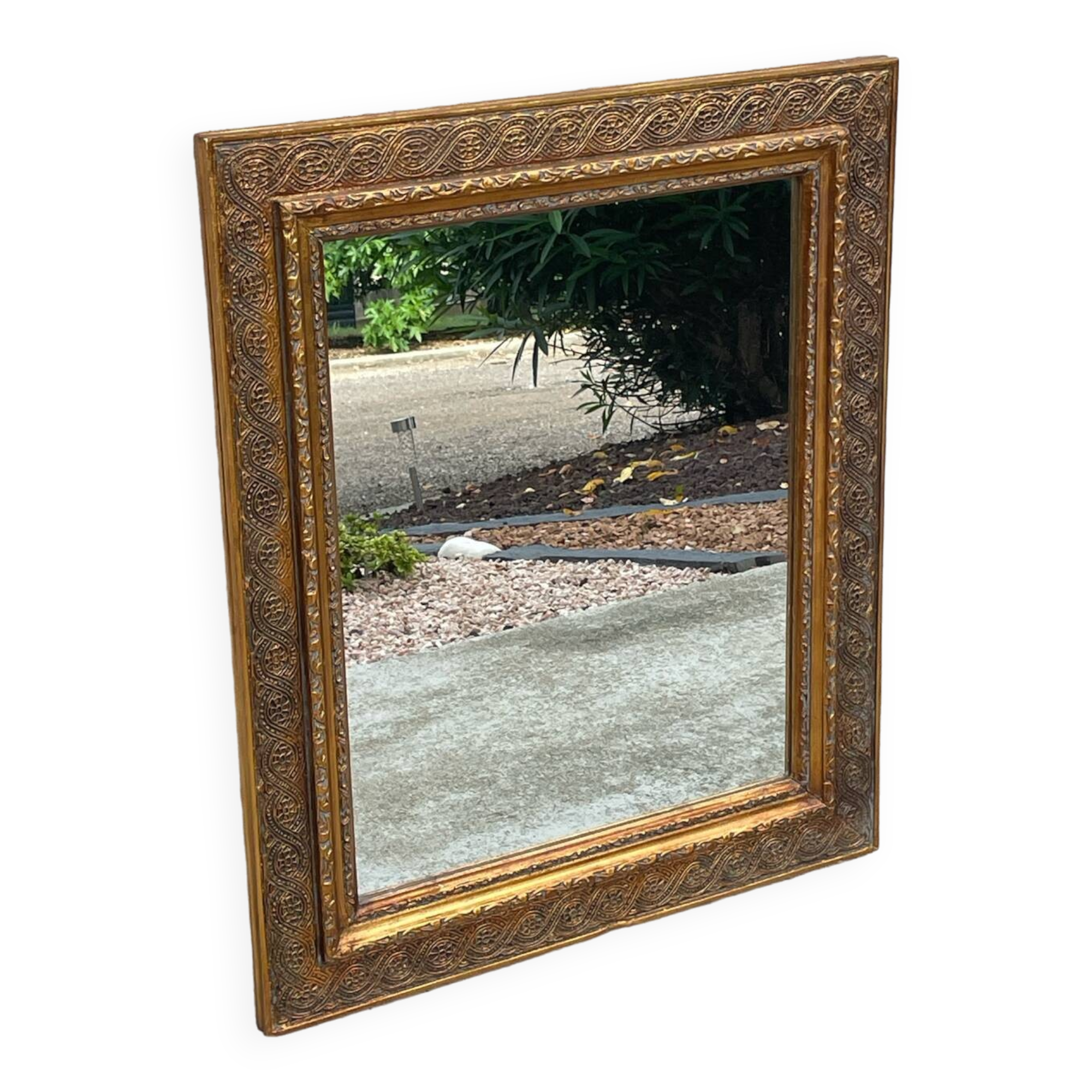 Gold gilded wood style mirror