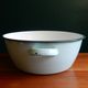 Enamelled metal basin from the 50s mint green