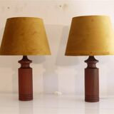 Pair of Danish teak lamps 1960