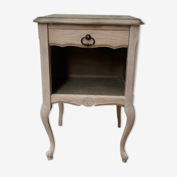 Taupe bedside table in natural style wood