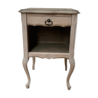 Taupe bedside table in natural style wood