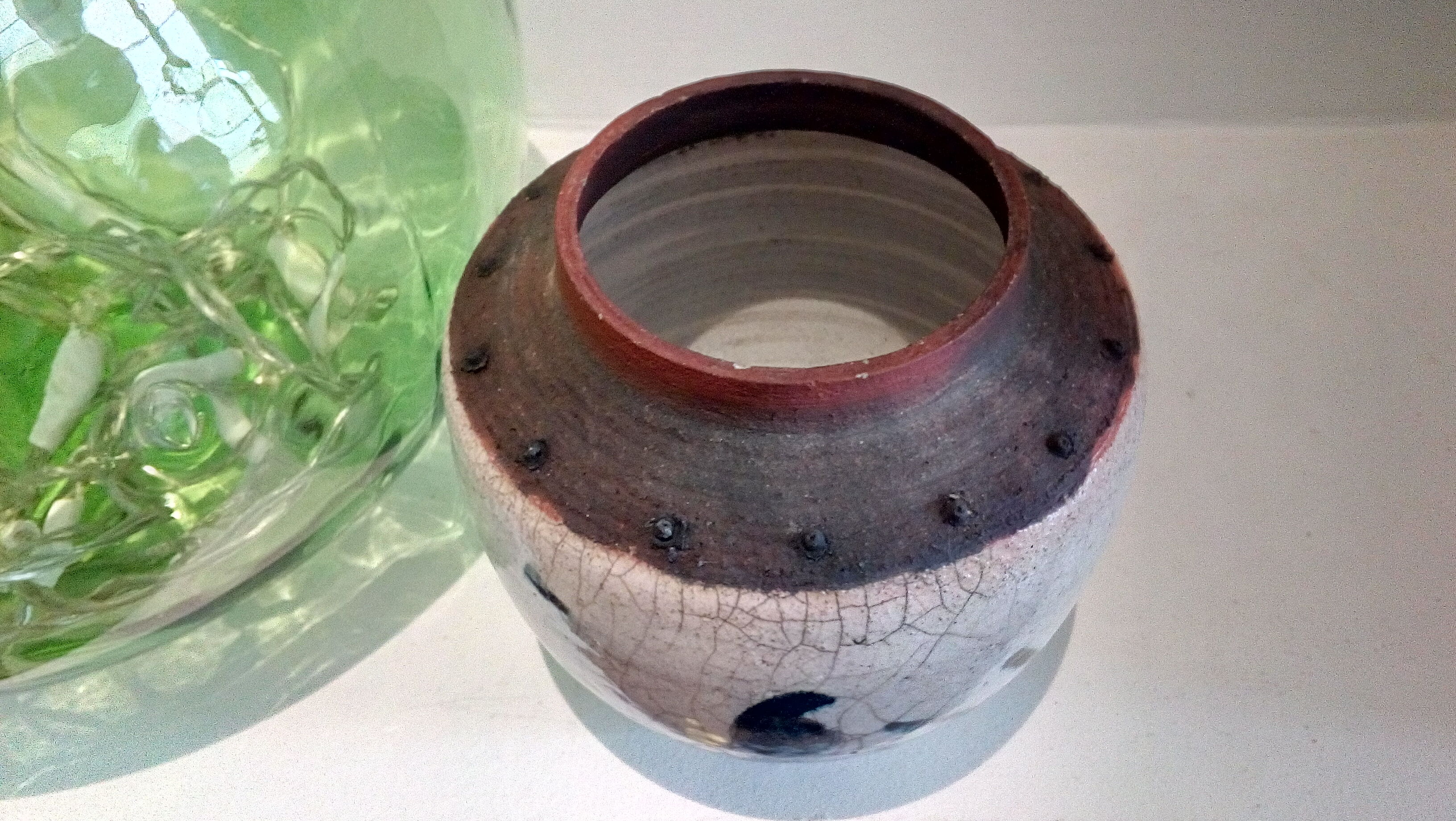 Raku ball vase