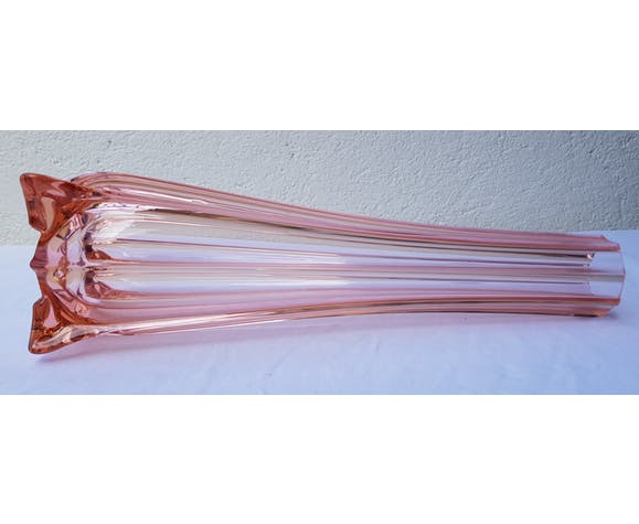 Art deco pink glass vase