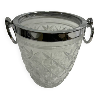 Chiseled glass ice bucket