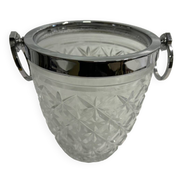 Chiseled glass ice bucket