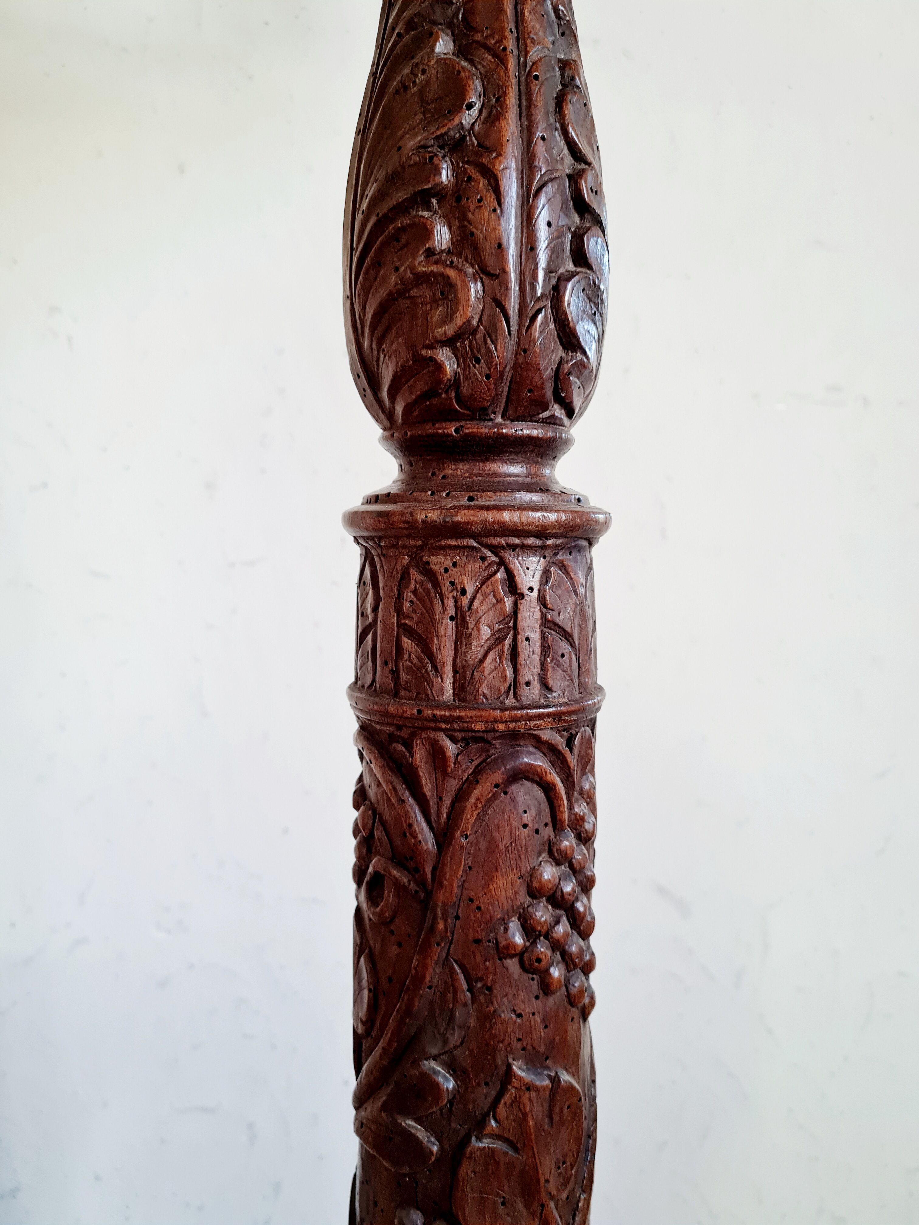Old carved wooden church desk