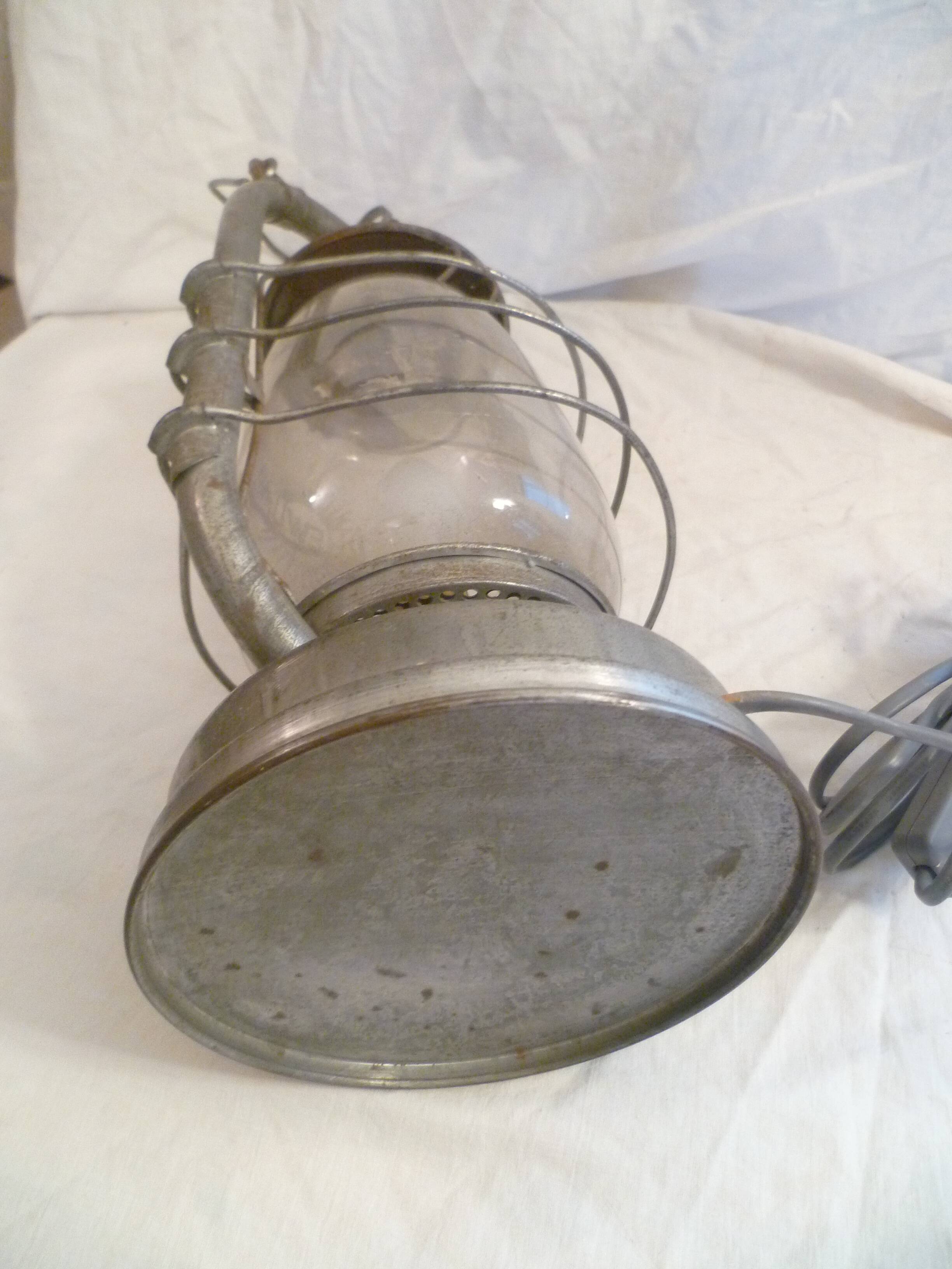 Vintage glass/metal storm lamp from the brand: rhewum germany