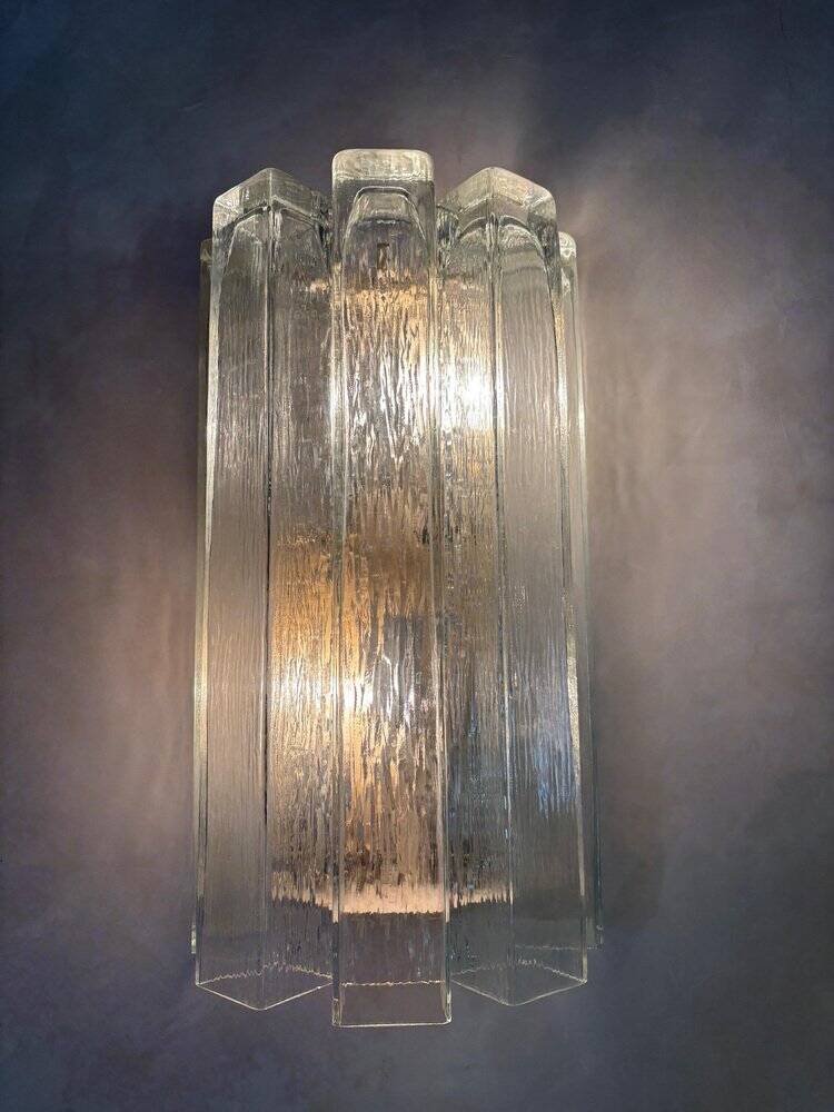 Monumental Italian Wall Lamps attributed to Venini, Italy, 1970s, Set of 2