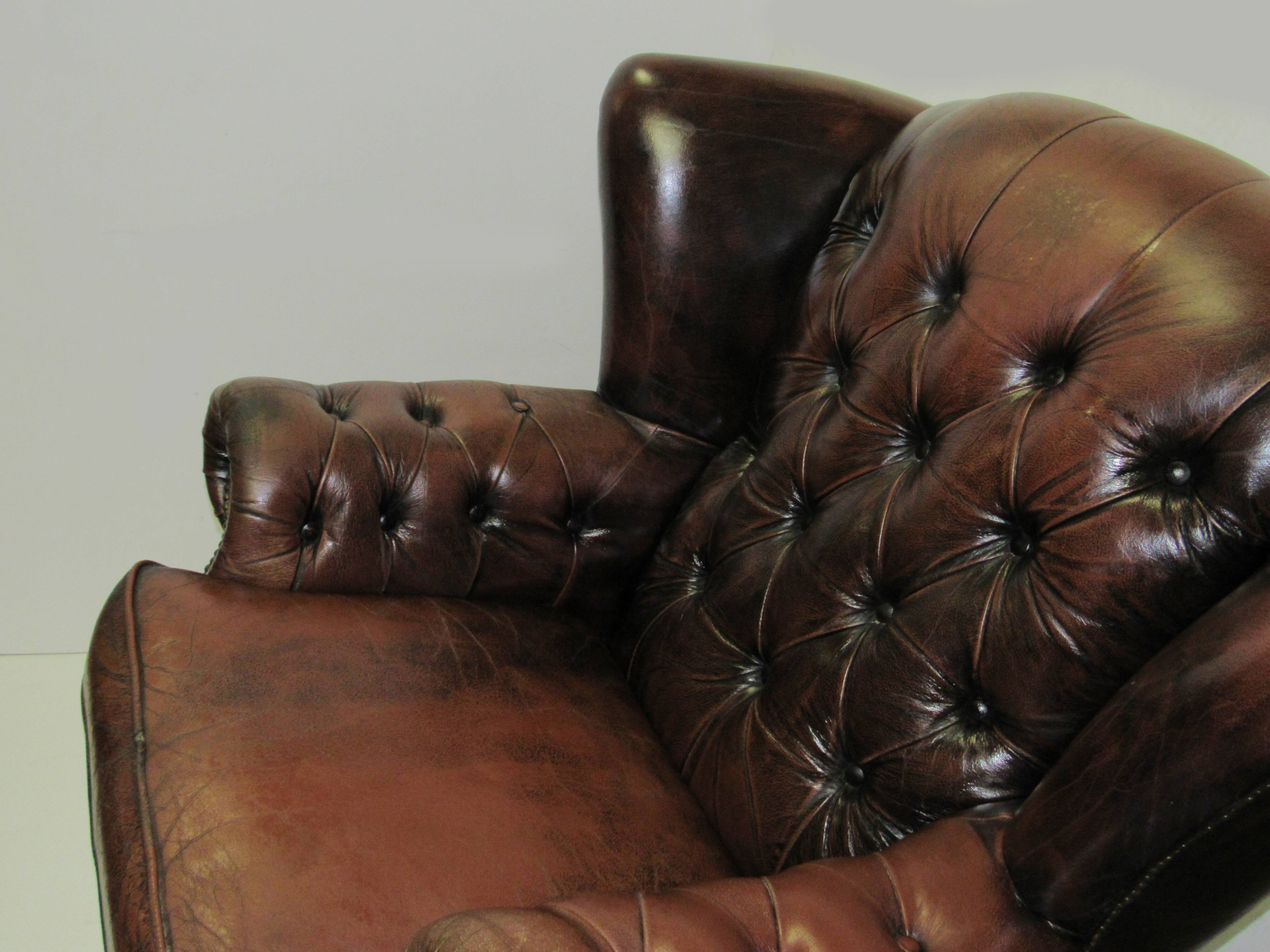 Leather faux chocolate armchair