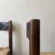 Lot of 4 modernist chairs in solid wood, leather and straw, Italy 1970.
