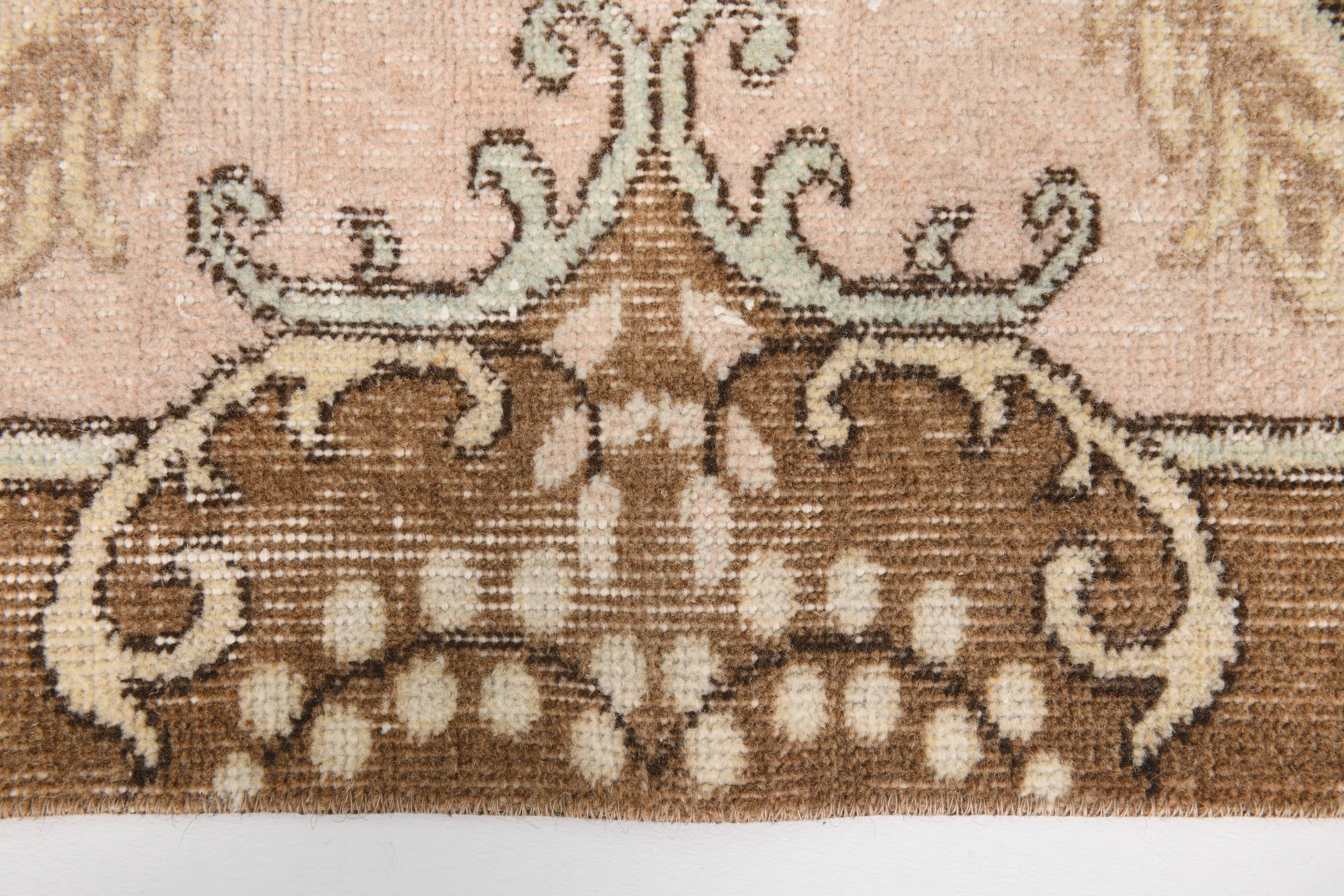 6x9 Cream & Brown Oriental Vintage Rug, 175x290Cm