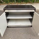 White and brown wooden chest of drawers from the 80s