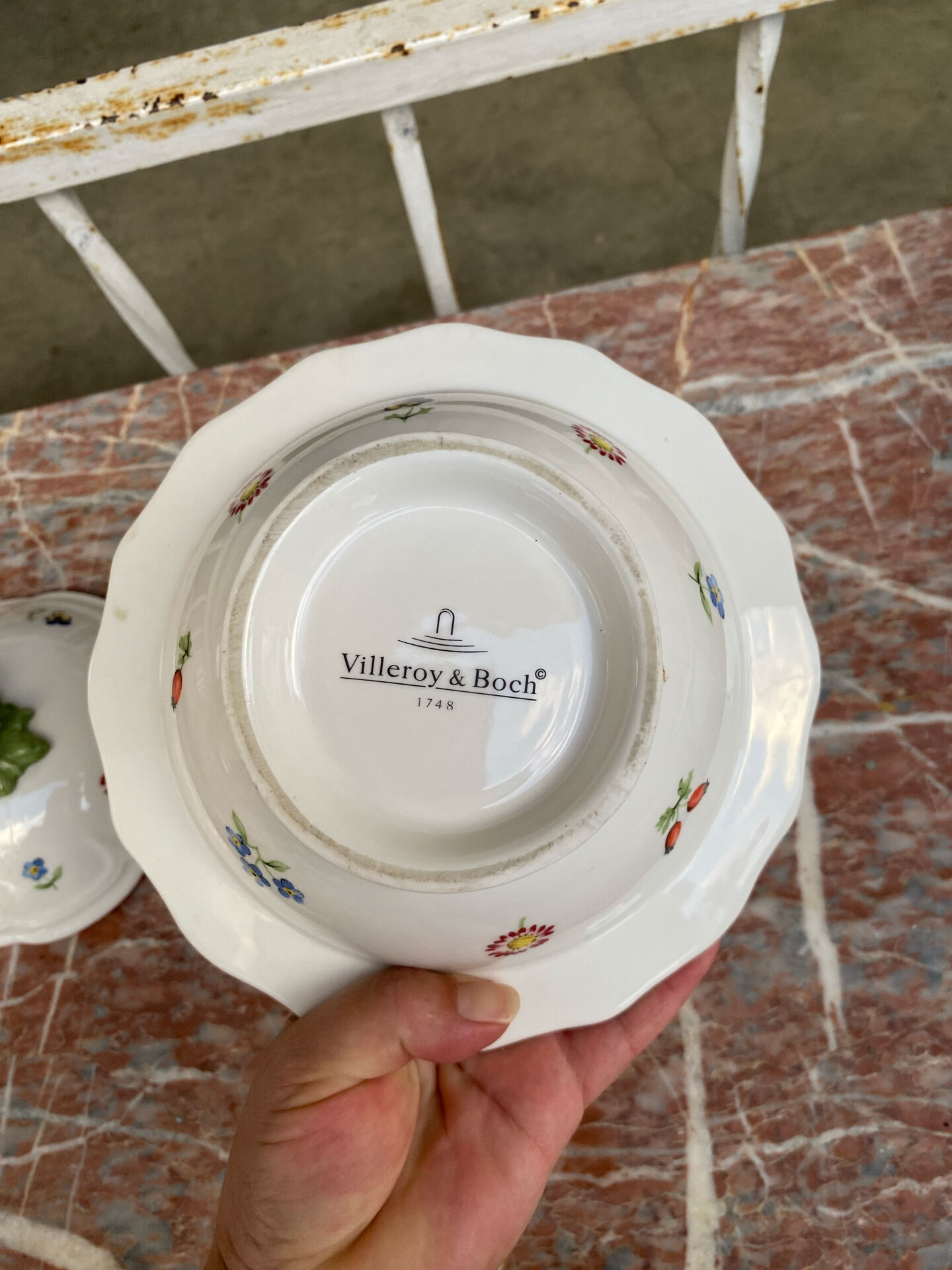 Vintage porcelain butter dish and jam pot – Villeroy & Boch