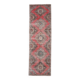 Tapis coureur vintage à motif classique rouge et vert, 104x344 cm
