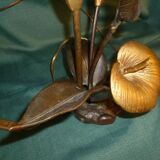 Bronze lamp with arum flowers