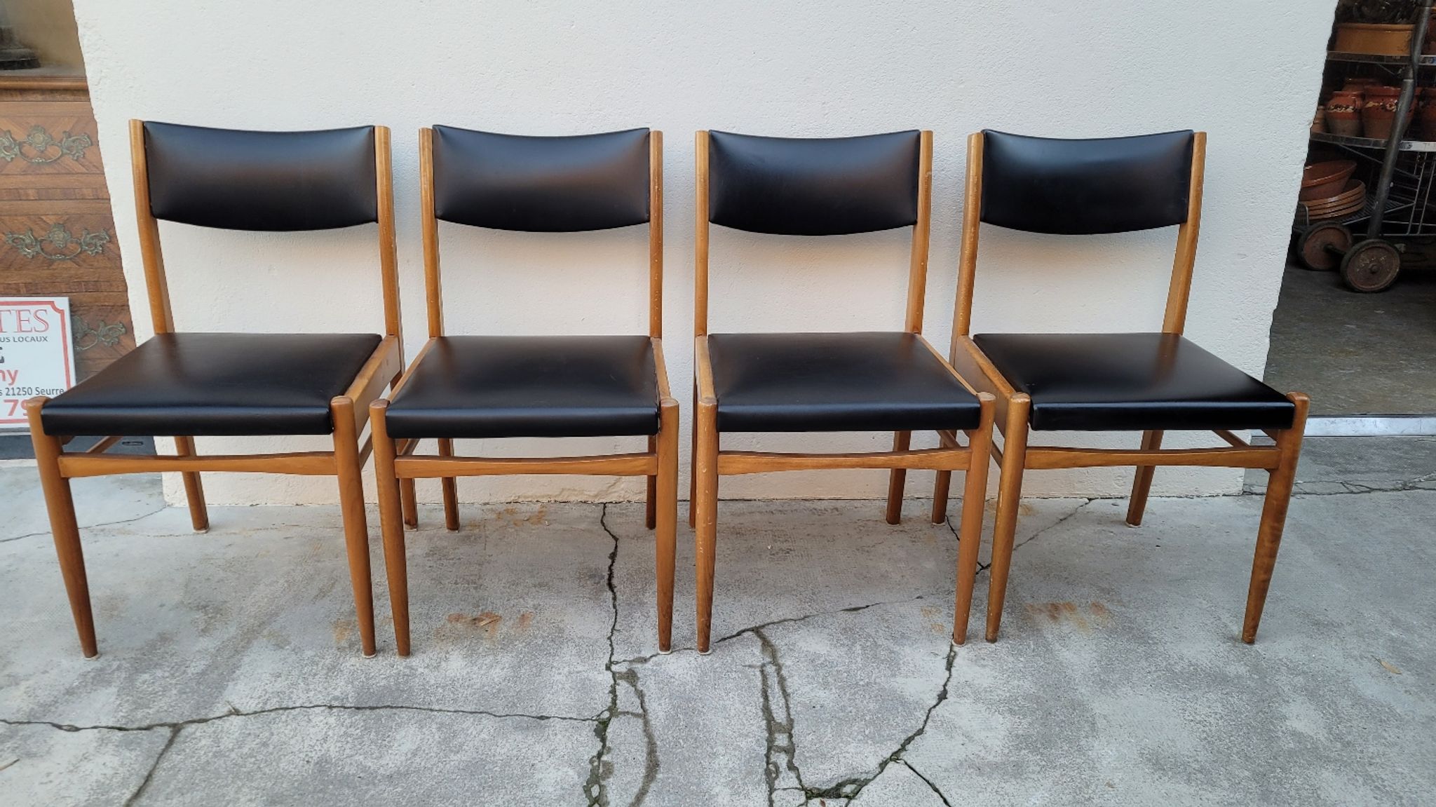 Série de 4 chaises scandinave vintage 1950