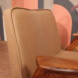 Scandinavian armchair deep brown wool space age design