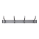 Wall-mounted coat rack in anodised aluminium with 4 hooks, modernist design - 1970s