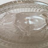 Beurrier verre motif vache 1950/60
