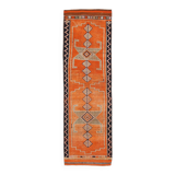 Pumkin Orange Pattern Vintage Runner Rug, 88x291 Cm