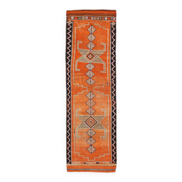 Tapis de couloir vintage à motif citrouille orange, 88 x 291 cm