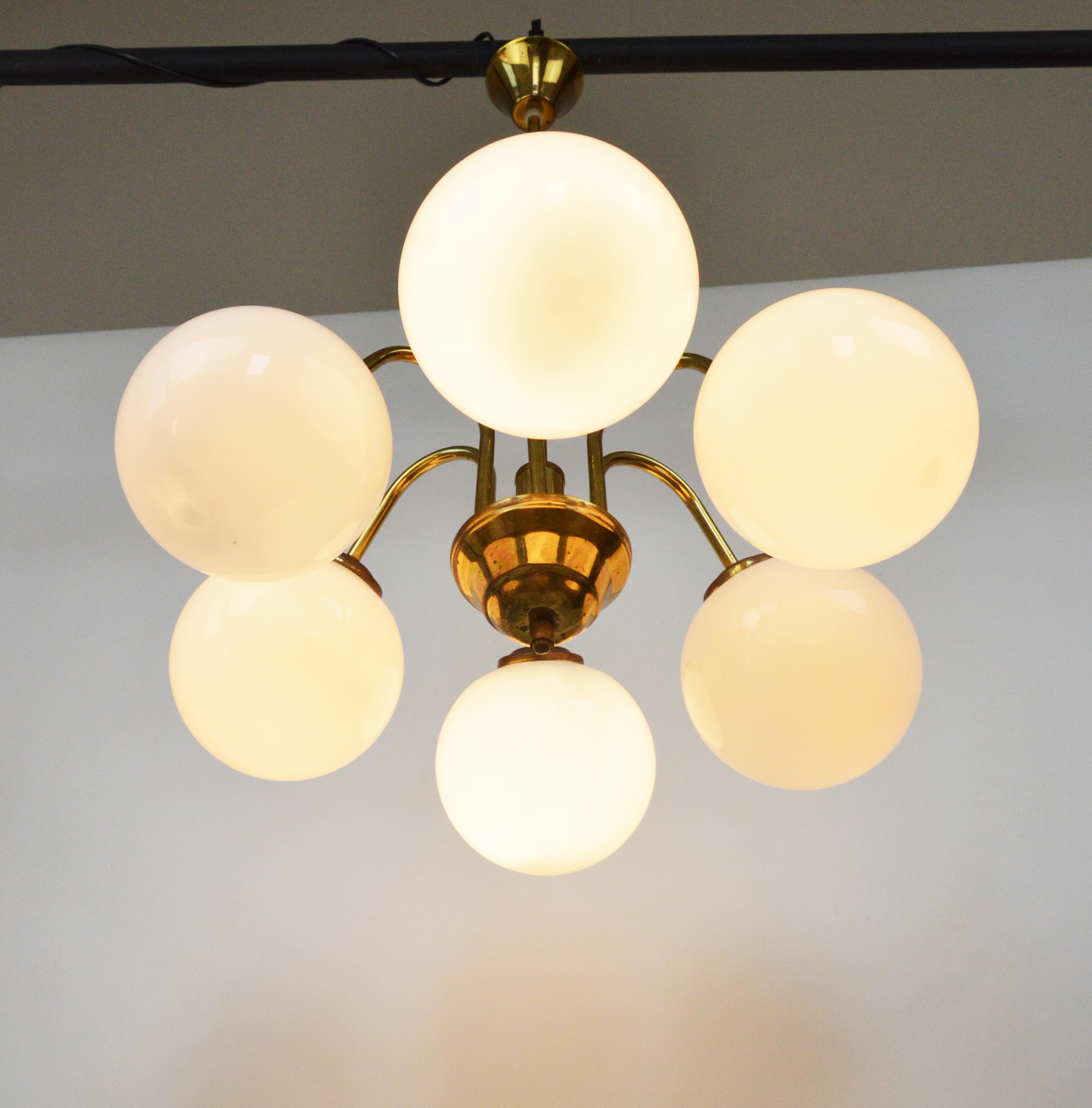 Six-arm chandelier, Poland, 1980s