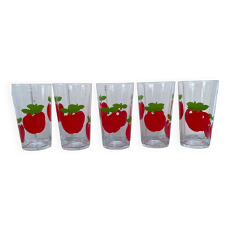 Lot de 5 verres pomme Henkel