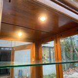 Louis Philippe illuminated display cabinet in solid oak from the 20th century