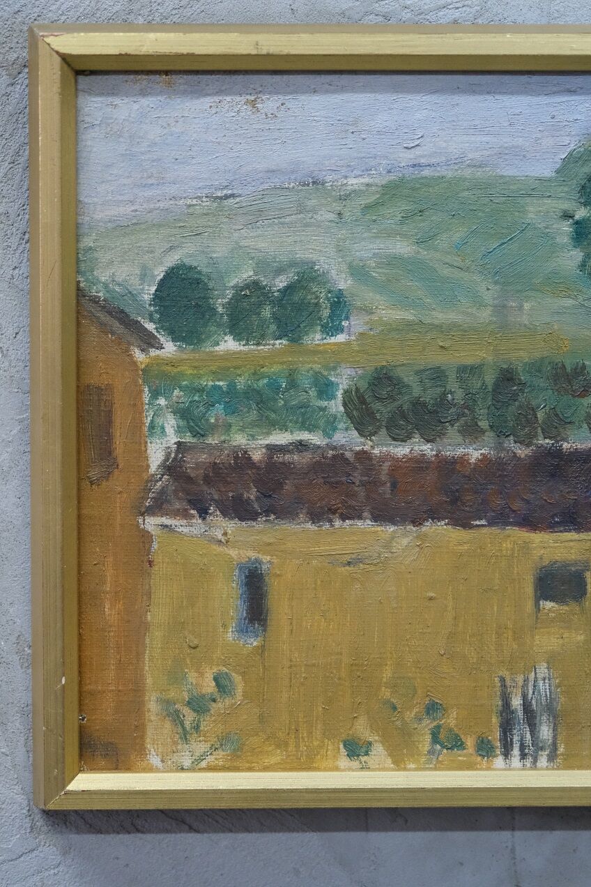 Peinture suédoise, années 1960, huile sur toile, Anders Fogelin (1933-1982)