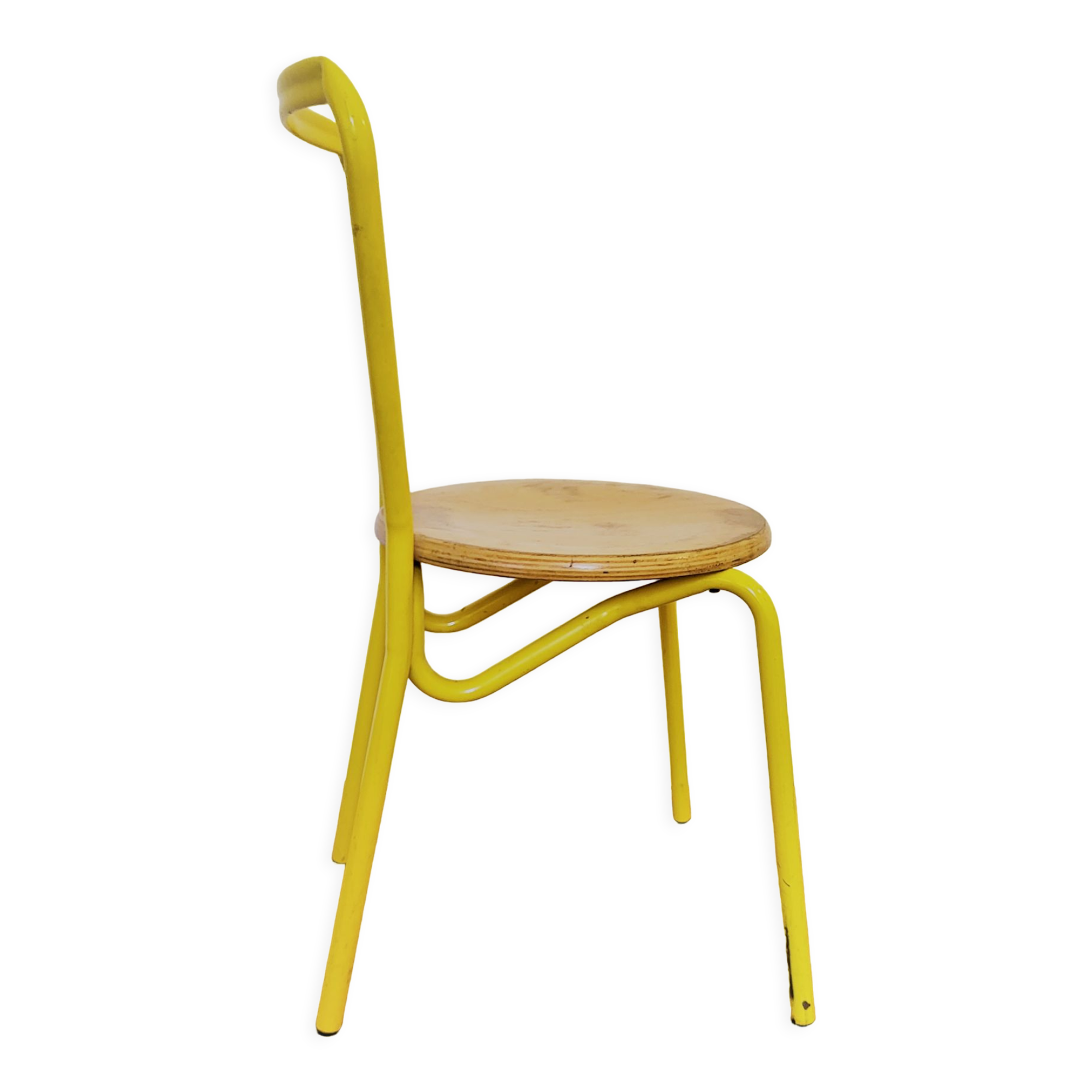 Vintage yellow school chairs from the 90s