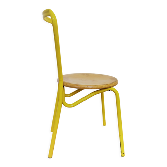 Chaises d'école jaunes vintage des années 90