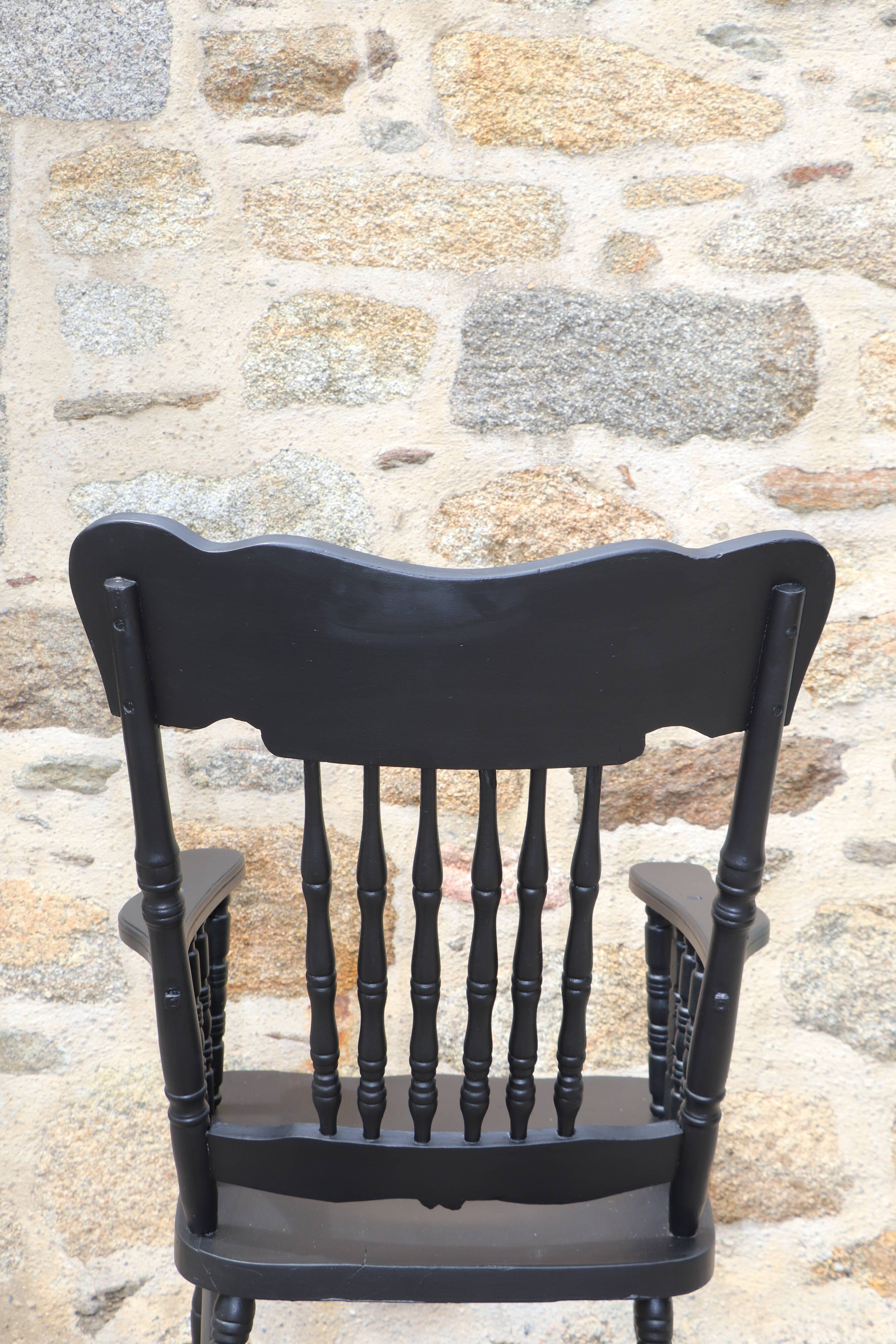 American rocking-chair repainted in black