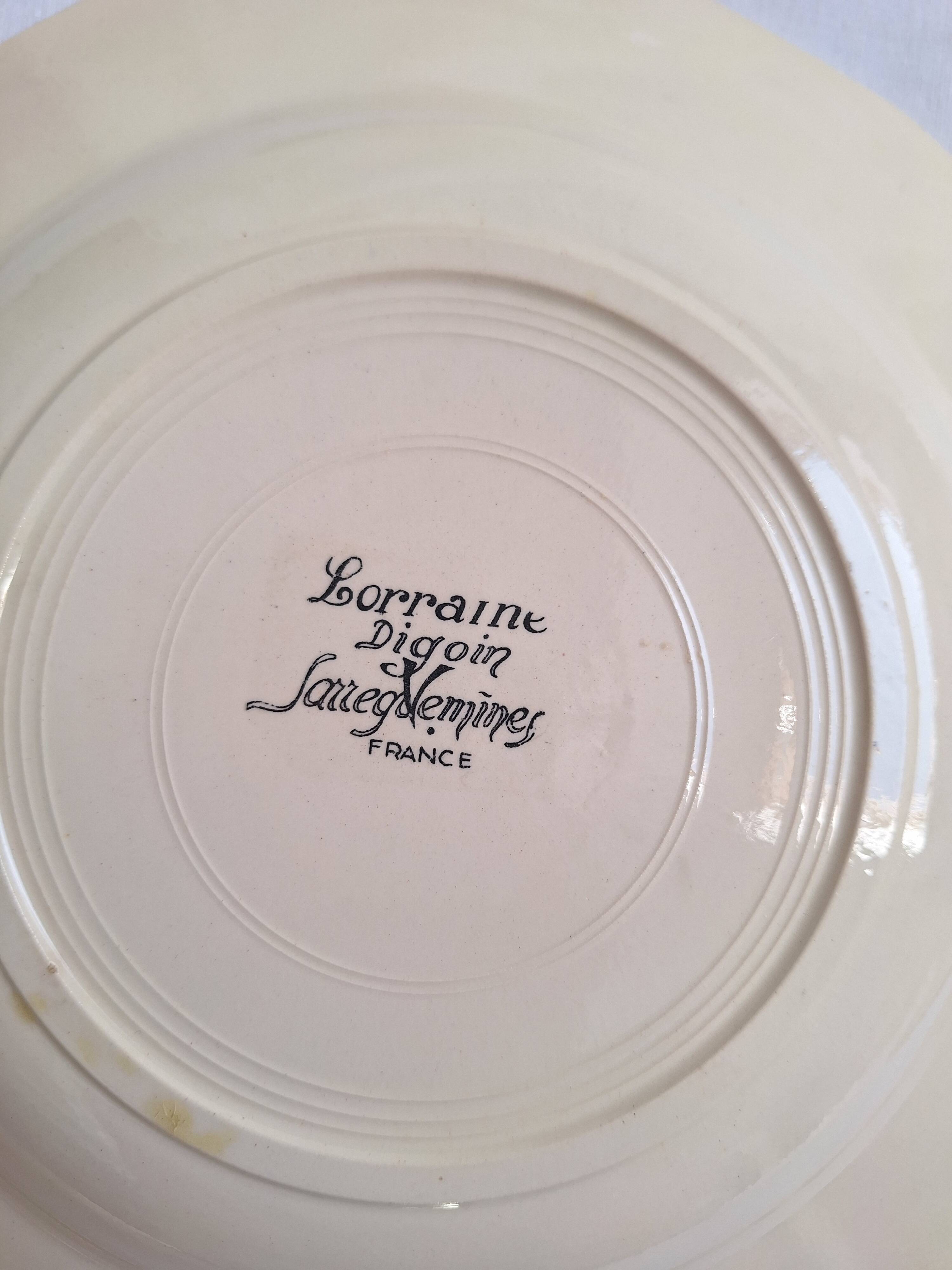 Assiettes creuses Digoin Sarreguemines Modèle Loraine
